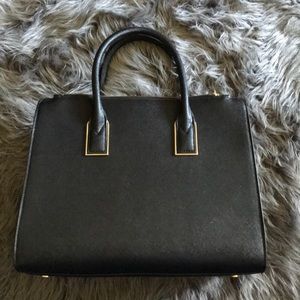 H&M Black Faux Leather Tote
